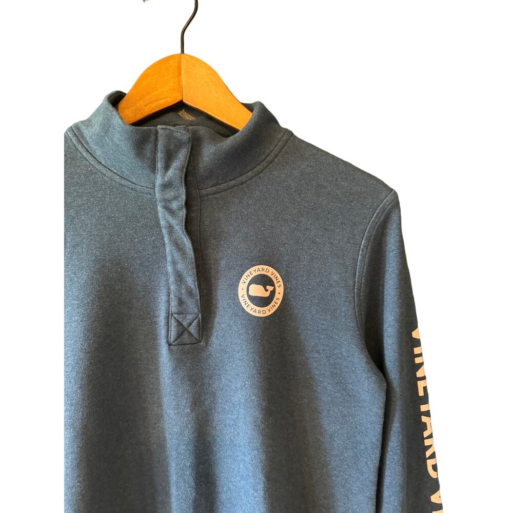 Vineyard Vines | 100% Cotton Blue Snap Closure High Neck Sweatshirt | Size XS